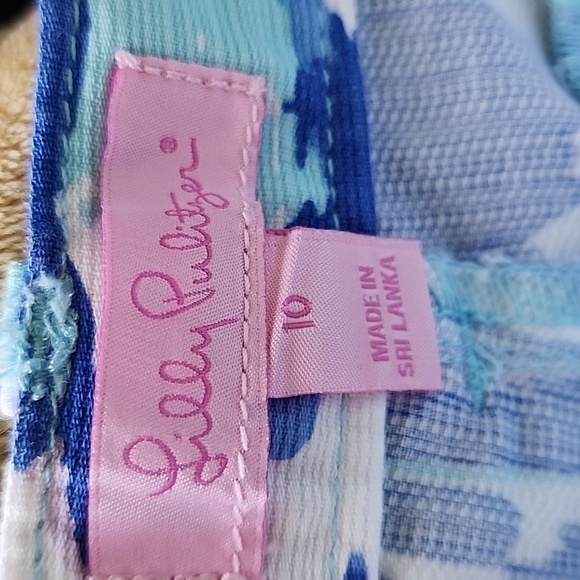 Lilly Pulitzer Mini Callahan Call Me Blue Floral Girls Short sz 10yr (T20) - Picture 5 of 7